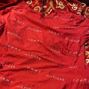 Tommy Hilfiger Red All-Over Logo Tee
